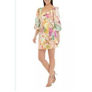 Vince Camuto Floral Printed Dress Size 12  Fun Sexy Flirty